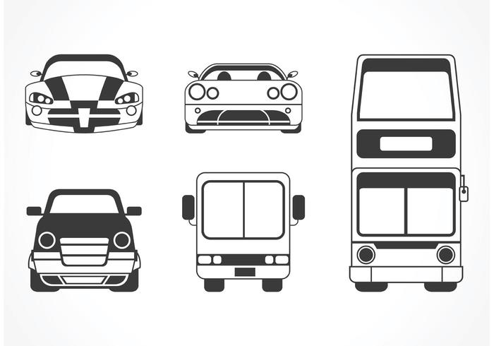 Voiture Libre Vectorisée et Silhouette Bus vecteur