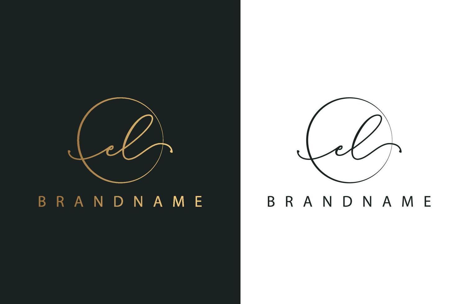 el el logo dessiné à la main de la signature initiale, de la mode, des bijoux, de la photographie, de la boutique, du script, du mariage, du modèle de logo vectoriel créatif floral et botanique pour toute entreprise ou entreprise.