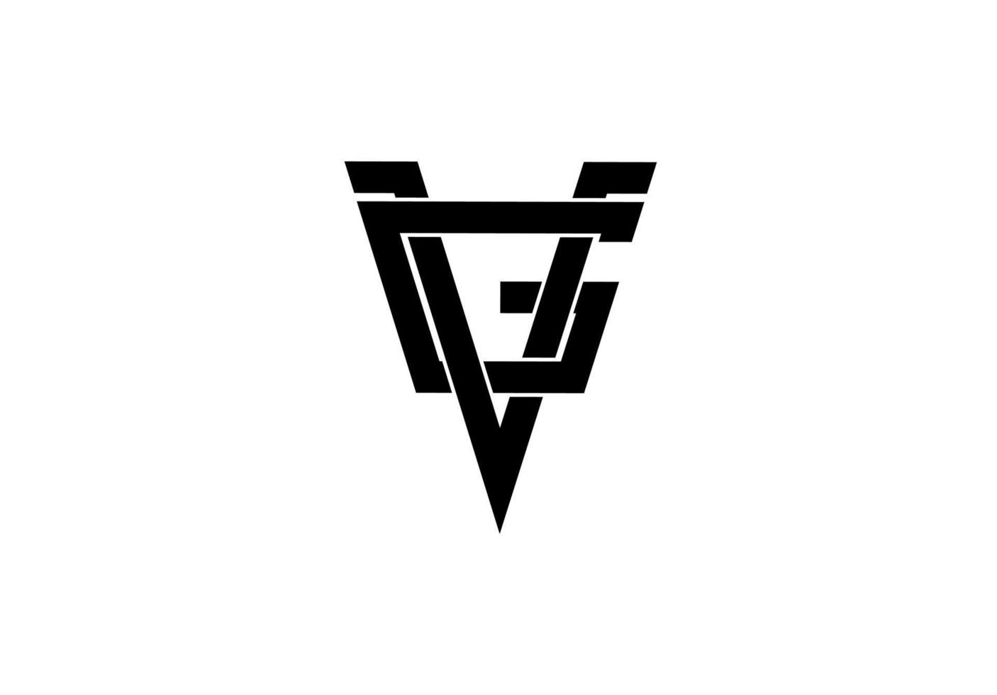 gv vg gv lettre initiale logo isolé sur fond blanc vecteur