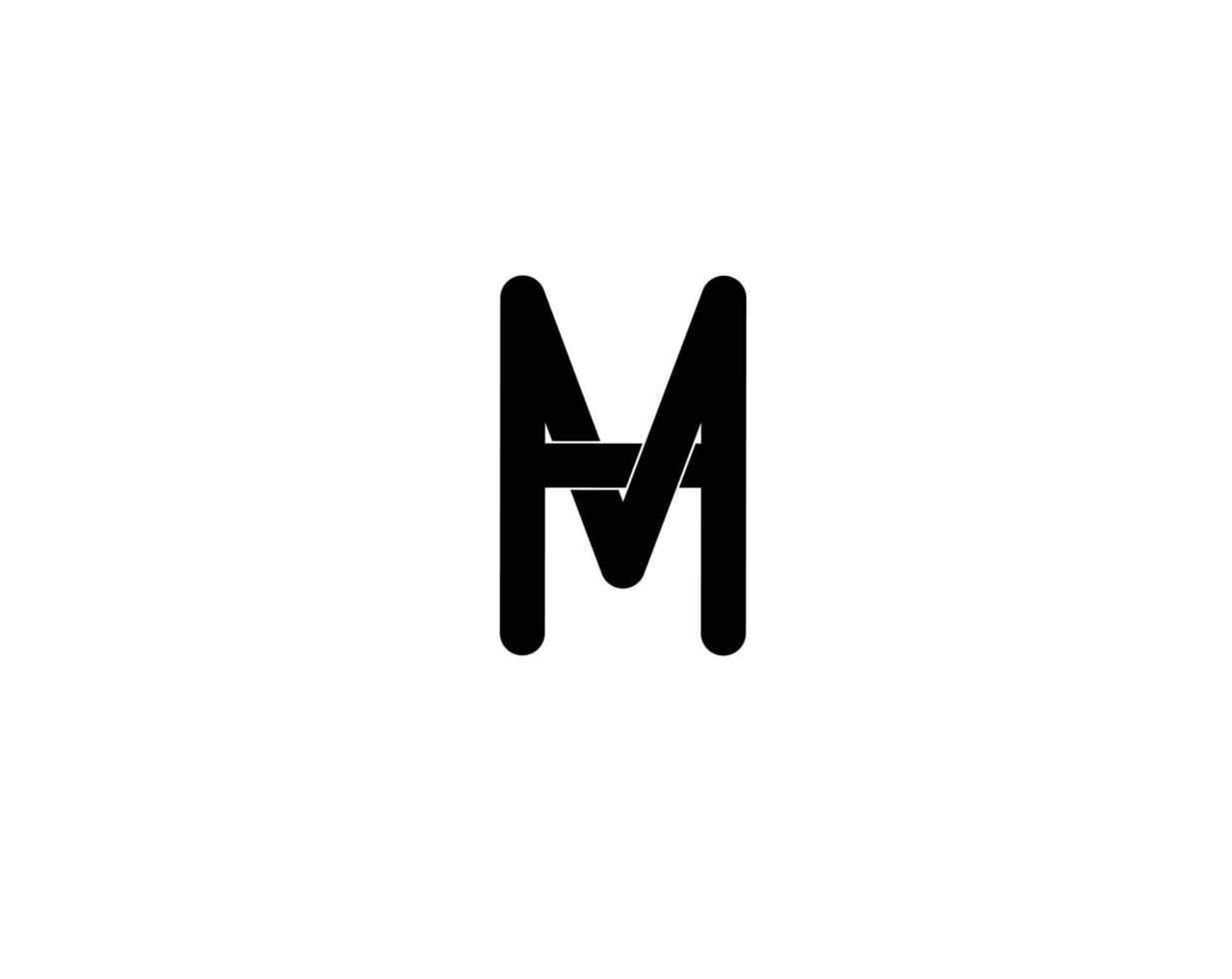 hm mh hm lettre initiale logo isolsted sur fond blanc vecteur