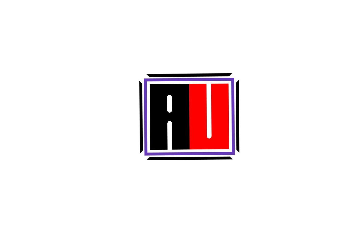 au ua au logo de la lettre initiale vecteur