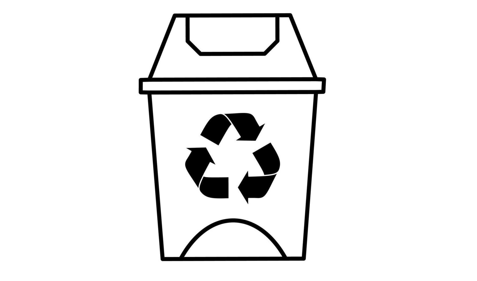 contour bin corbeille icône de recyclage isolé sur fond blanc vecteur