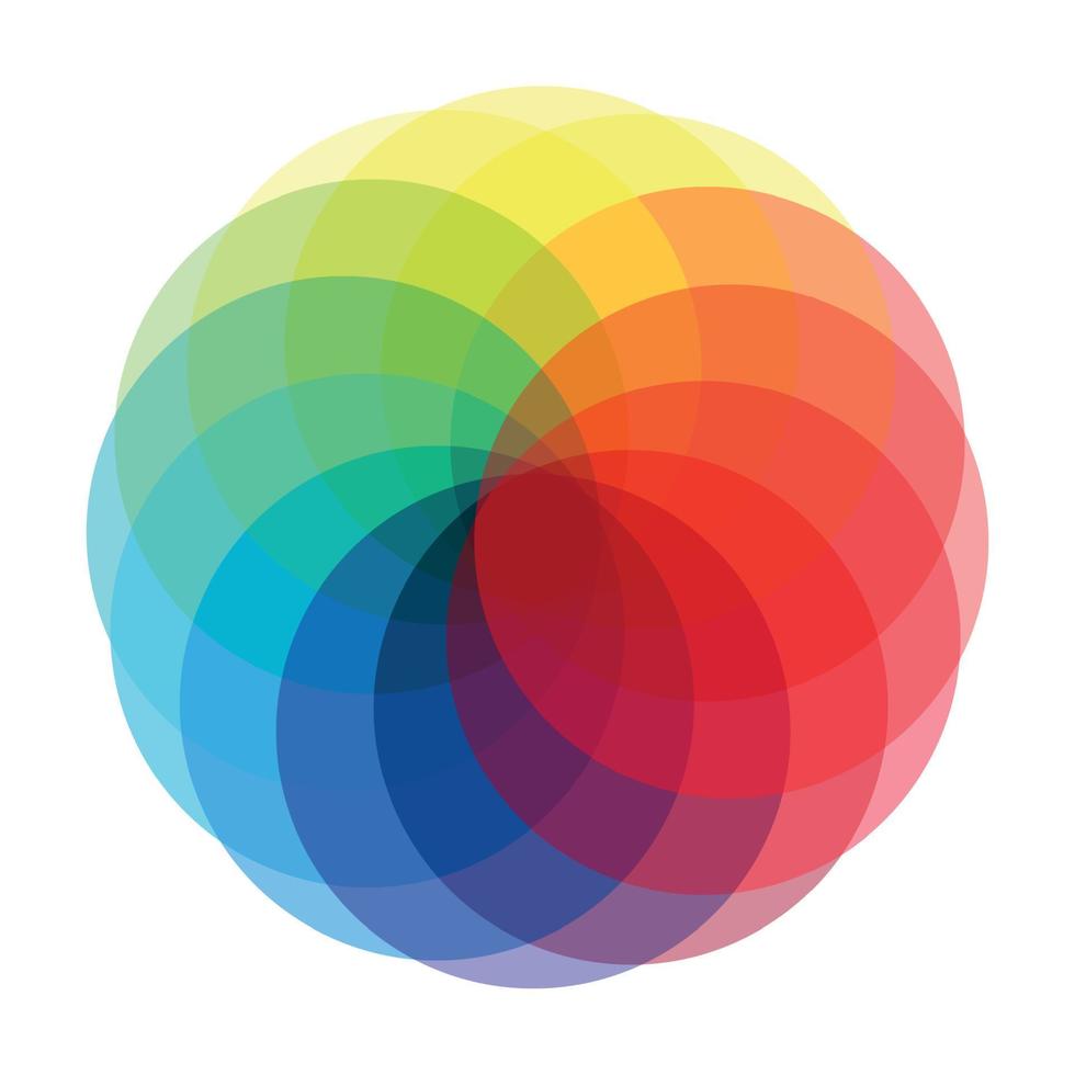 palette circulaire de toutes les couleurs de l'arc-en-ciel sur fond blanc - vecteur