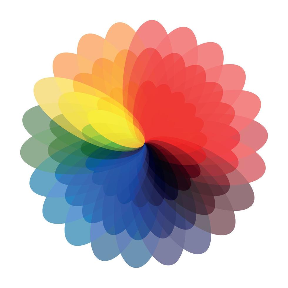 palette circulaire de toutes les couleurs de l'arc-en-ciel sur fond blanc - vecteur