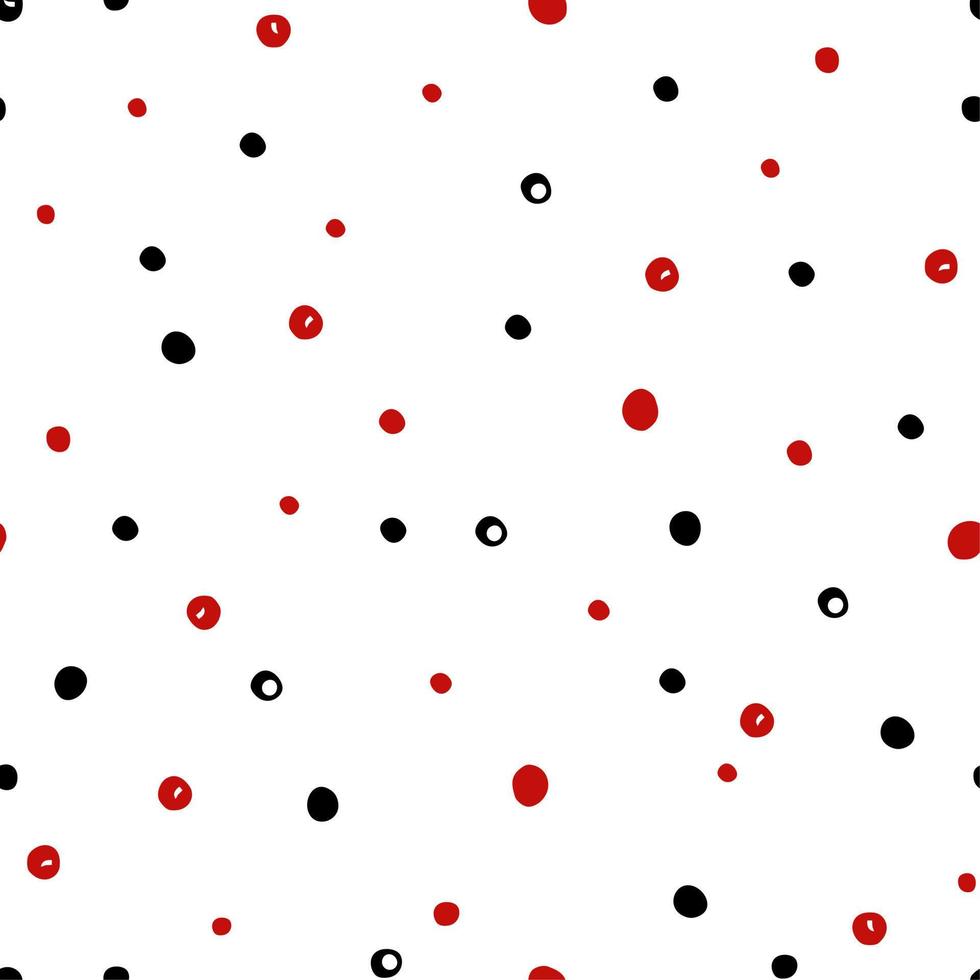 motif à pois rouges et noirs pour restaurant bar café menu illustration vectorielle doodles vecteur