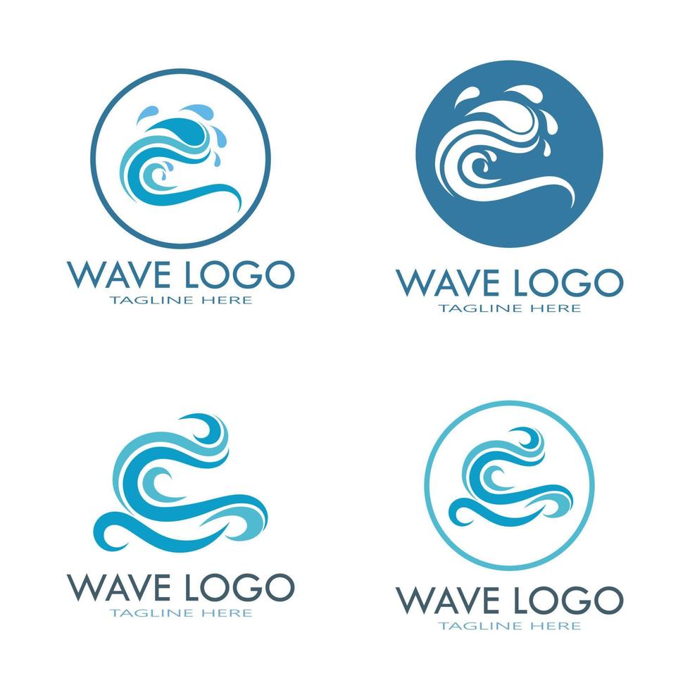 vecteur d'icône de modèle de conception de logo de vague d'eau