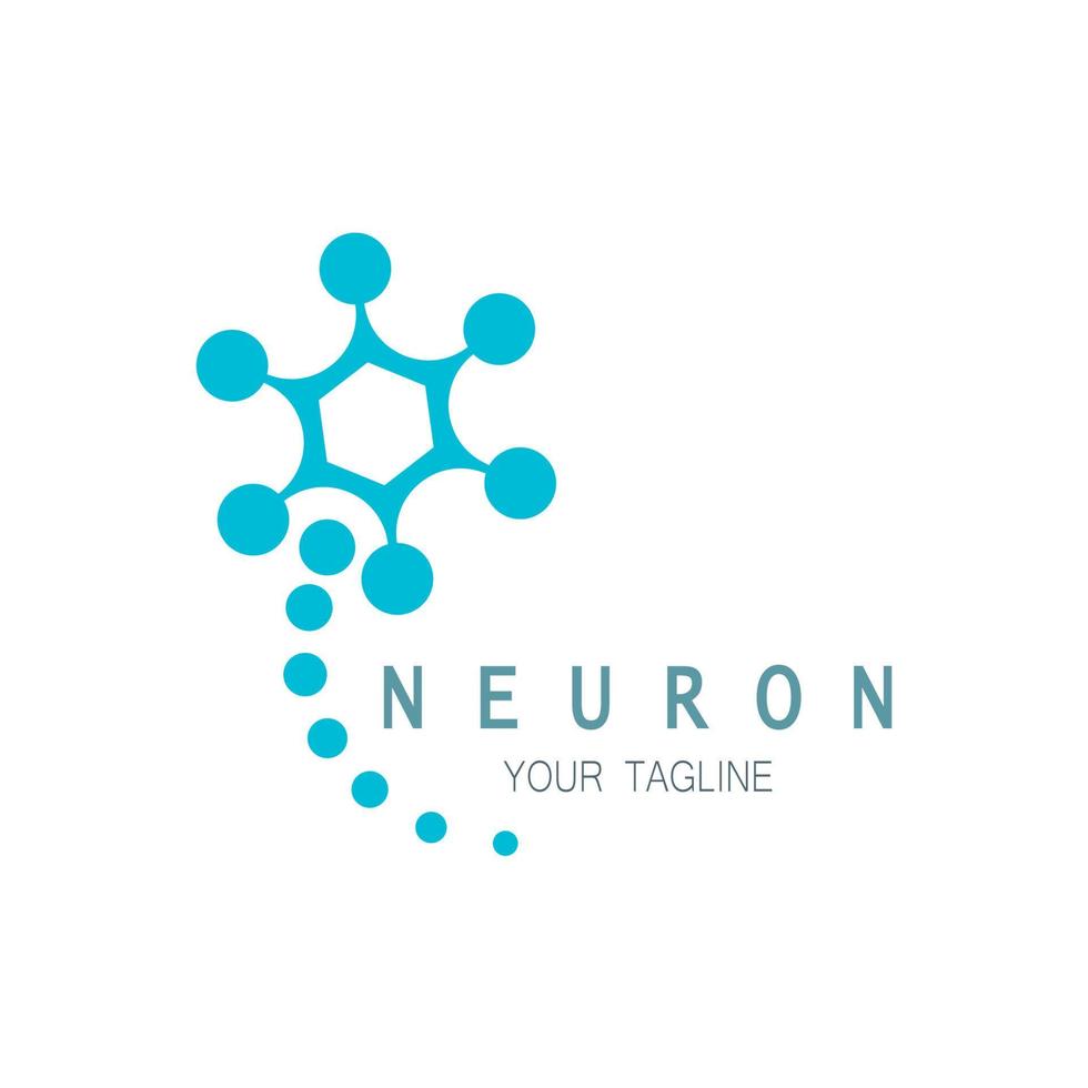 logo de neurone ou création de logo de cellule nerveuse, icône de modèle d'illustration de logo de molécule avec concept vectoriel