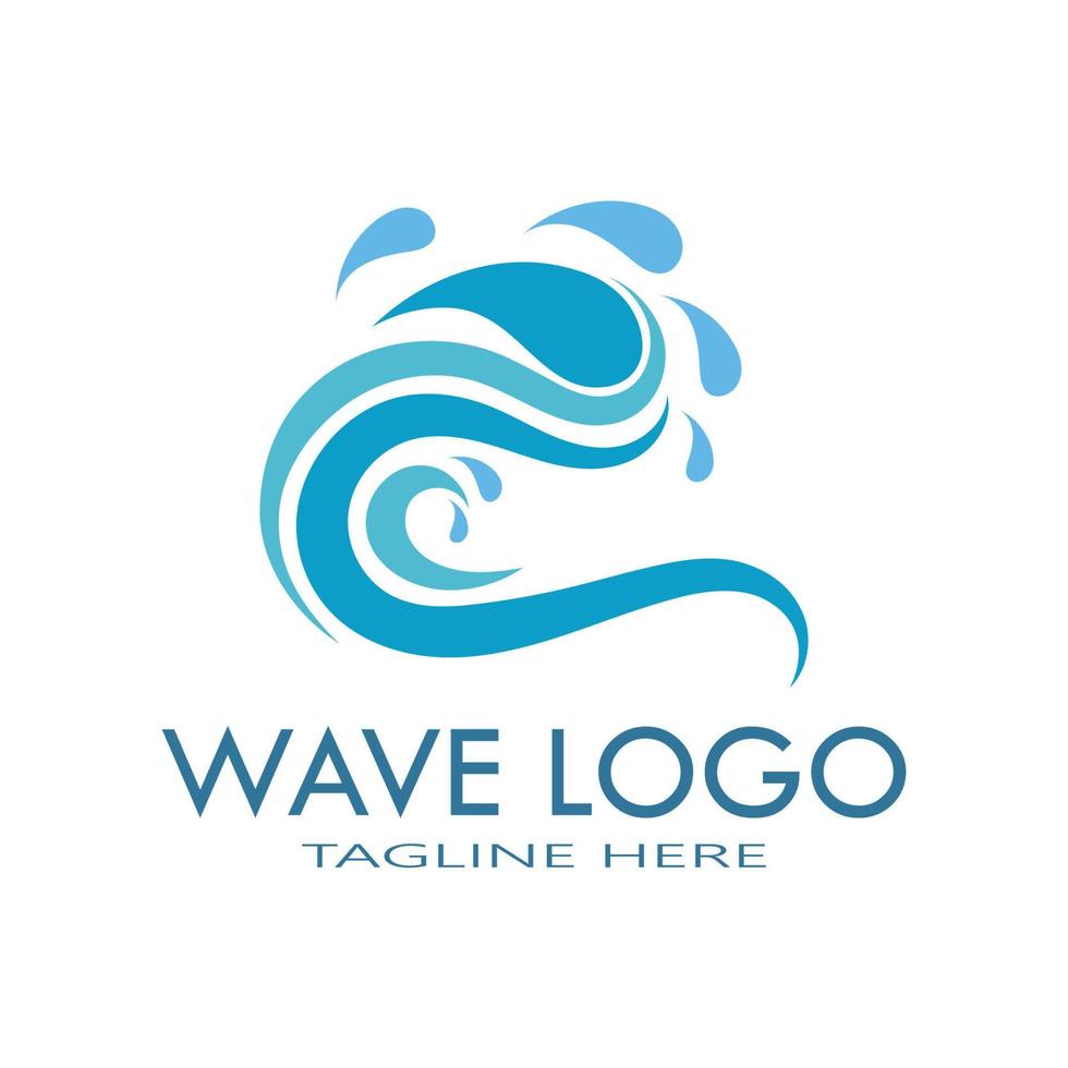 vecteur d'icône de modèle de conception de logo de vague d'eau