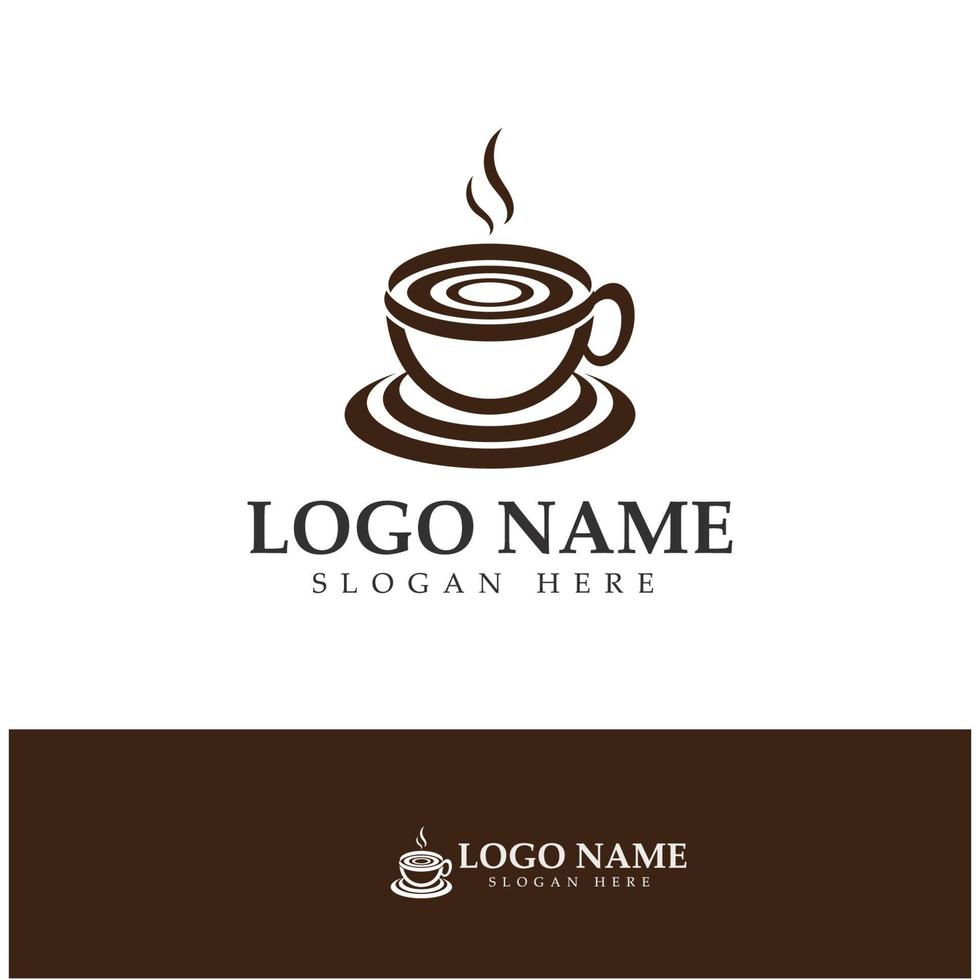 tasse à café logo modèle vecteur icône illustration design