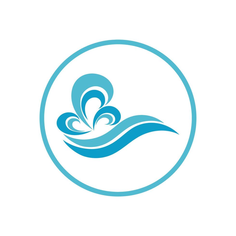 vague d'eau, modèle de logo de conception d'illustration vectorielle de plage de vague vecteur