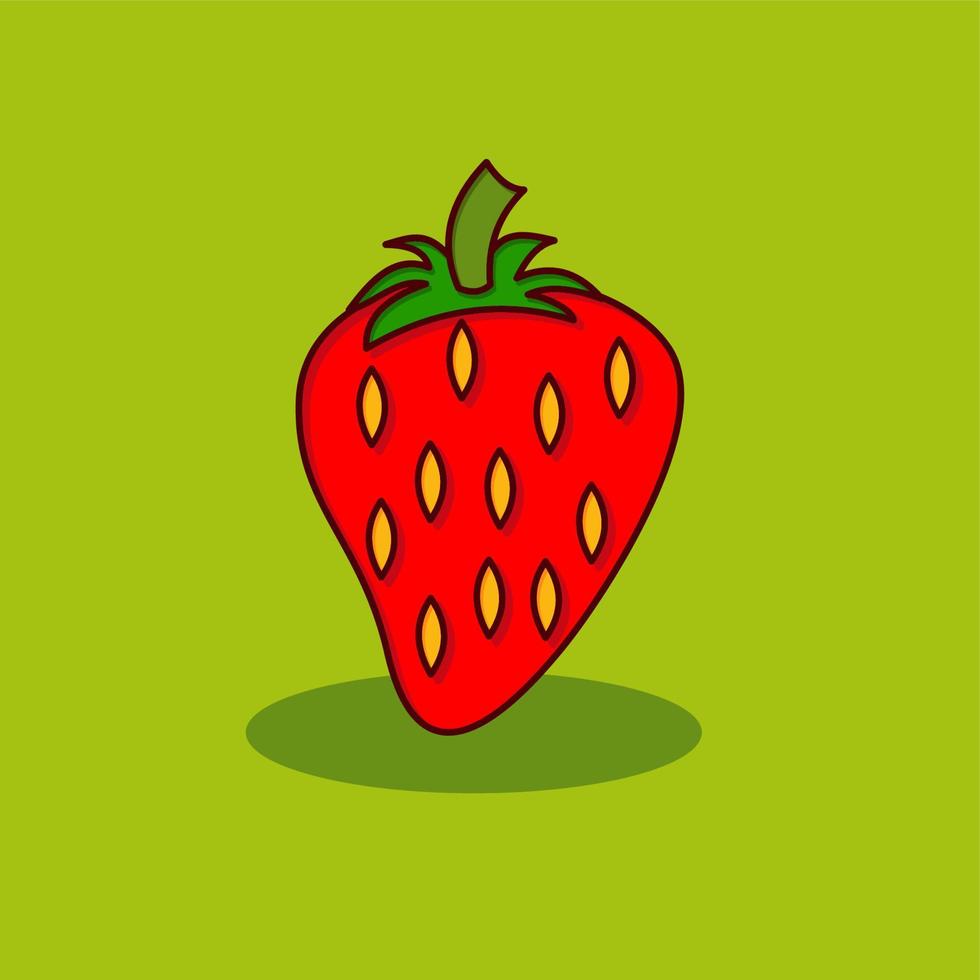 illustration vectorielle de dessin animé aux fraises vecteur