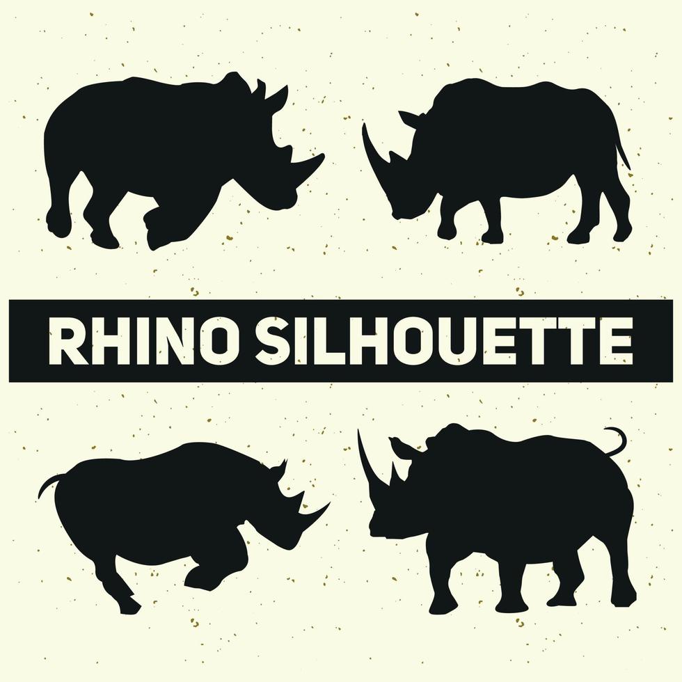 silhouettes de vecteur de rhinocéros