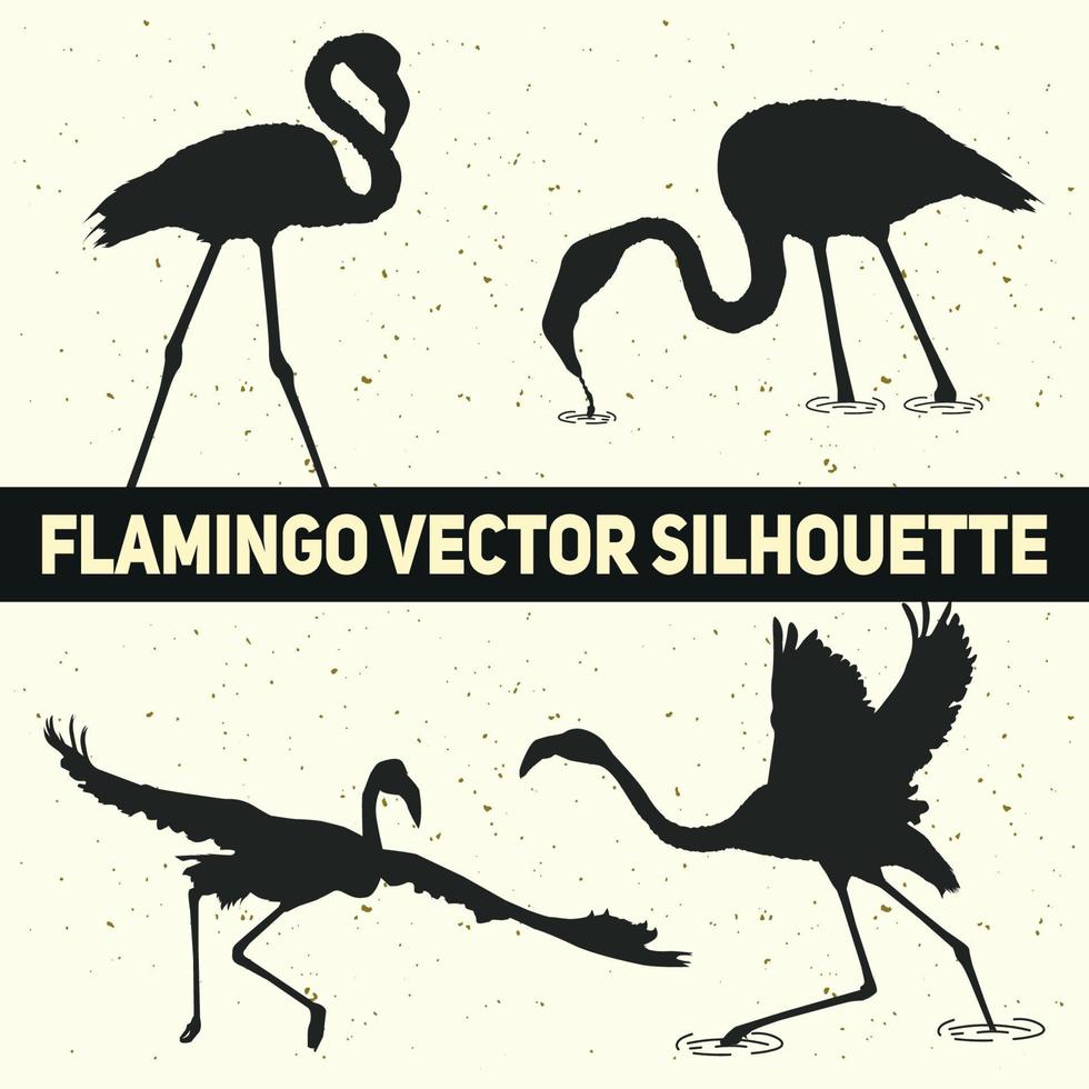 silhouettes de vecteur de flamant rose