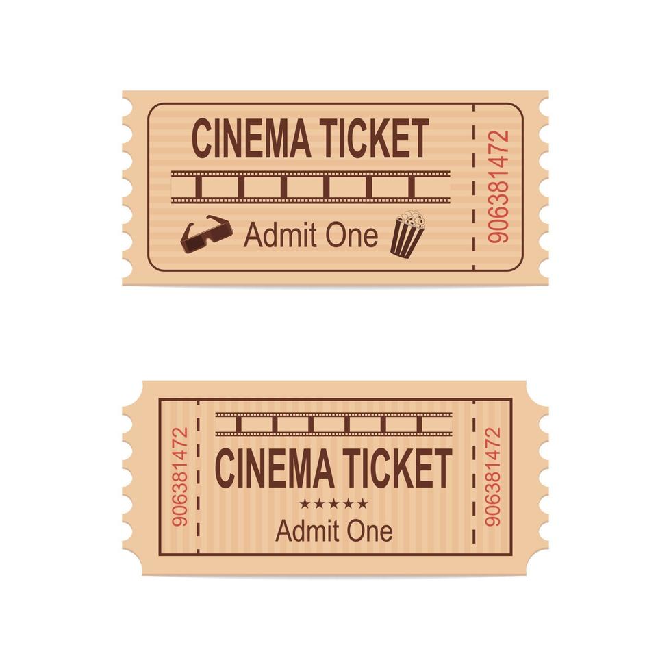 billets de cinéma dans un style rétro vecteur