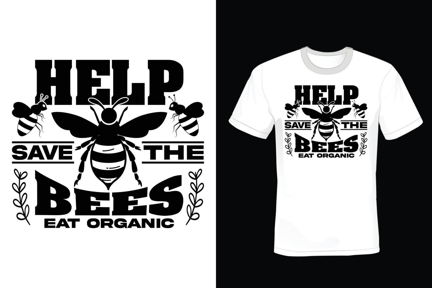 conception de t-shirt d'abeille, vintage, typographie vecteur