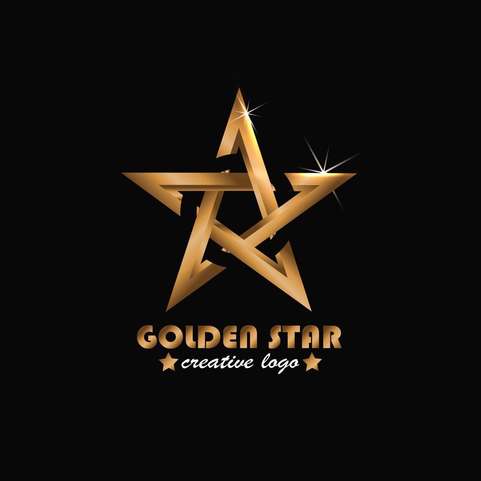 logo étoile, forme de cercle coupé et couleur dorée brillante, élégant, moderne vecteur