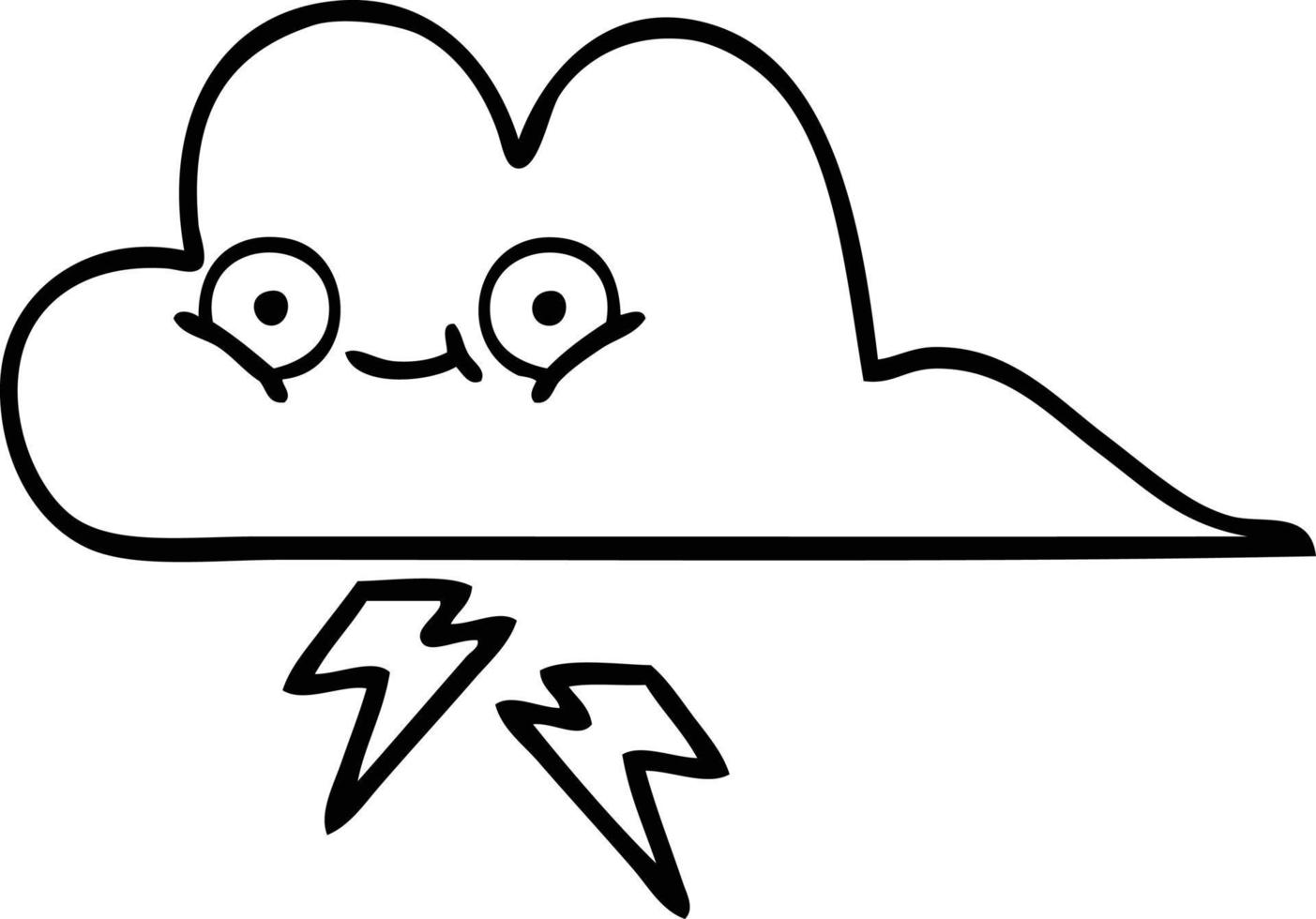 dessin au trait dessin animé nuage d'orage vecteur