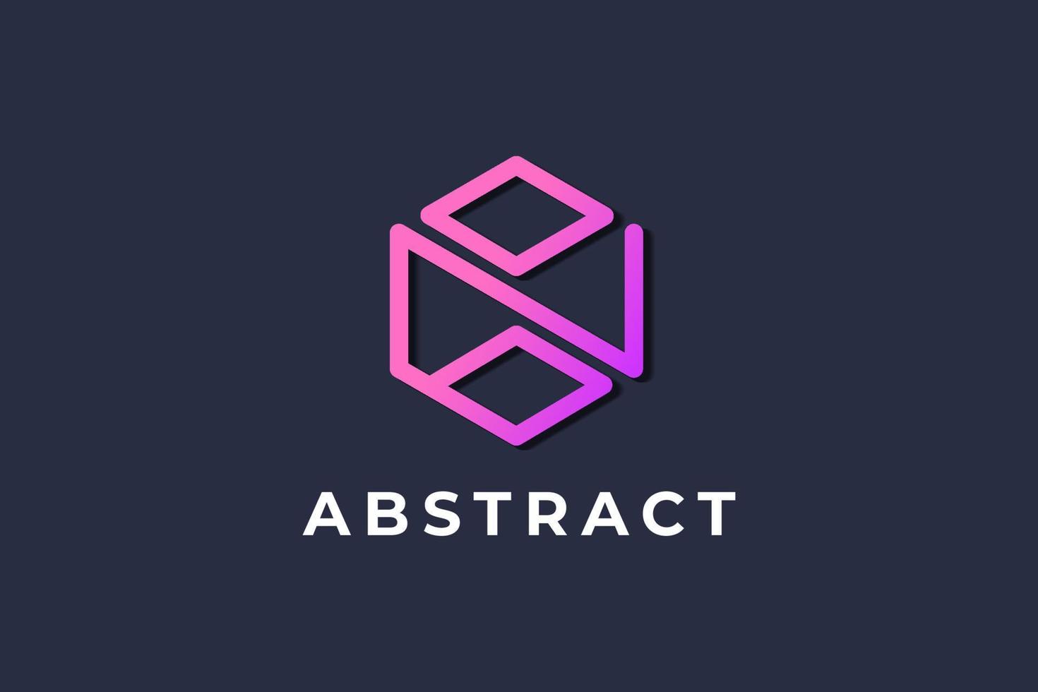 logo hexagonal abstrait vecteur