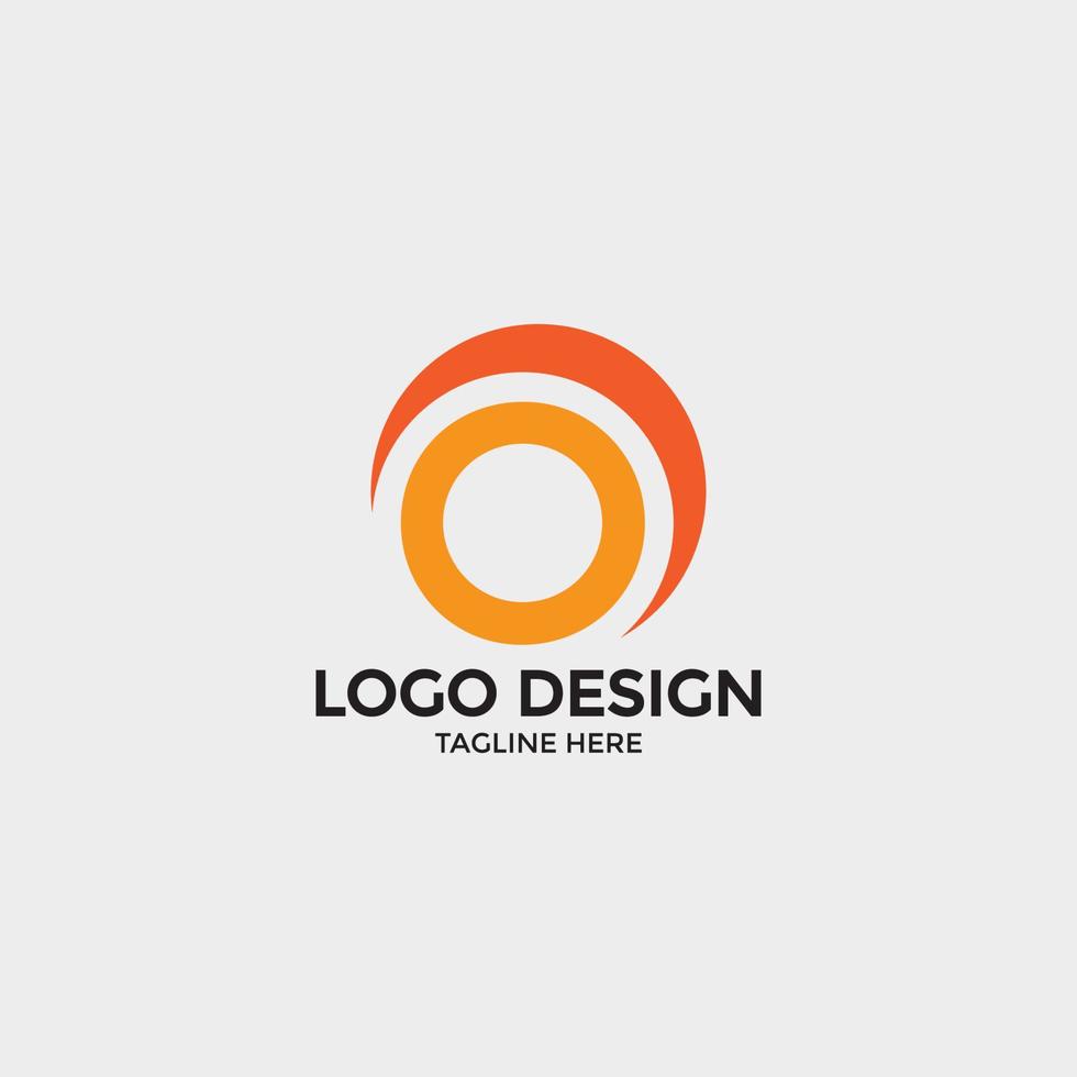 concept de conception de logo de typographie lettre o vecteur