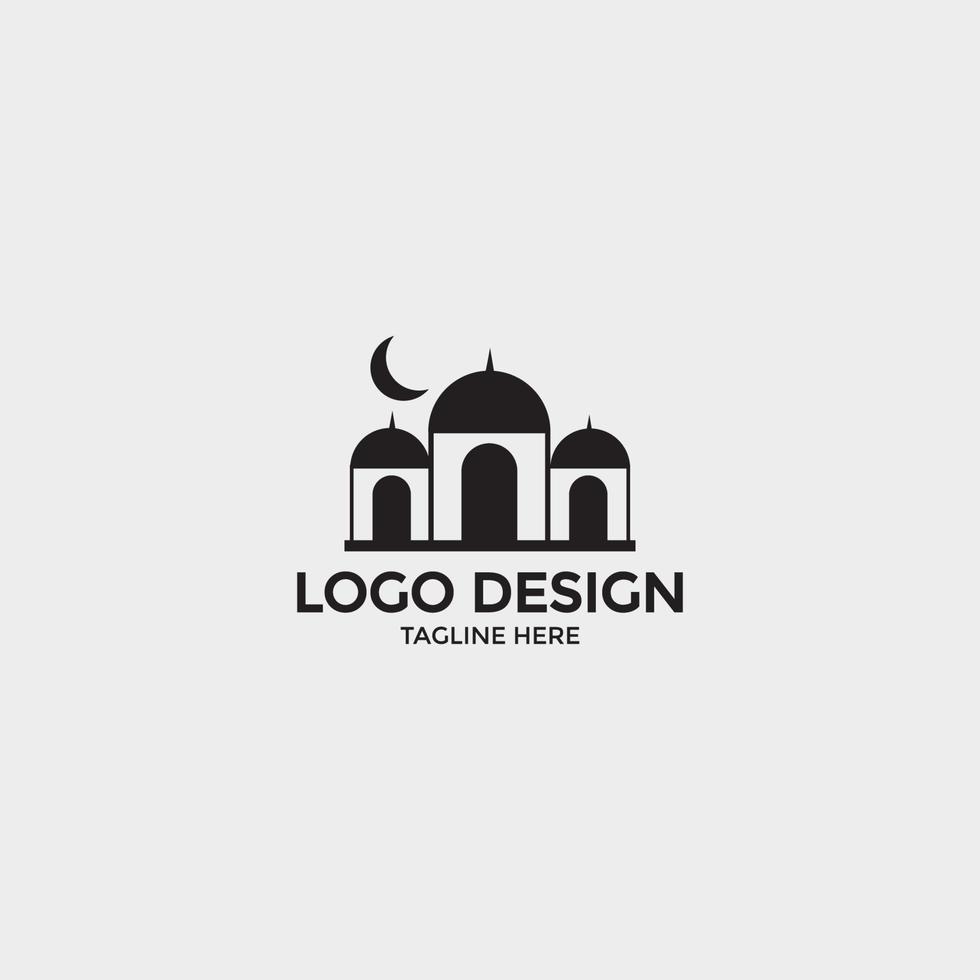 concept de conception de logo vectoriel mosquée islamique