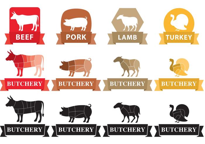 Logos de viande vecteur