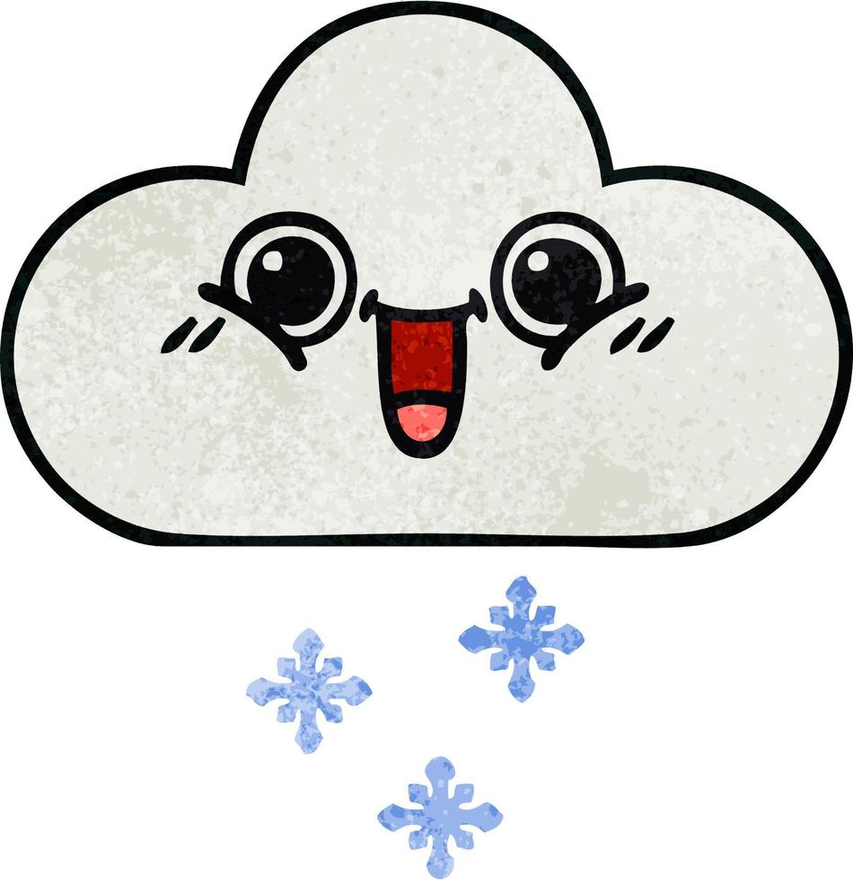 nuage de neige dessin animé texture grunge rétro vecteur