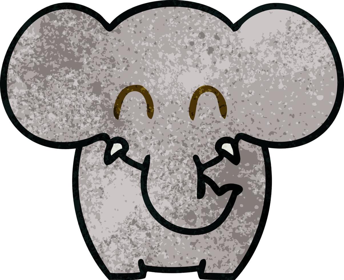 éléphant de dessin animé dessiné à la main excentrique vecteur
