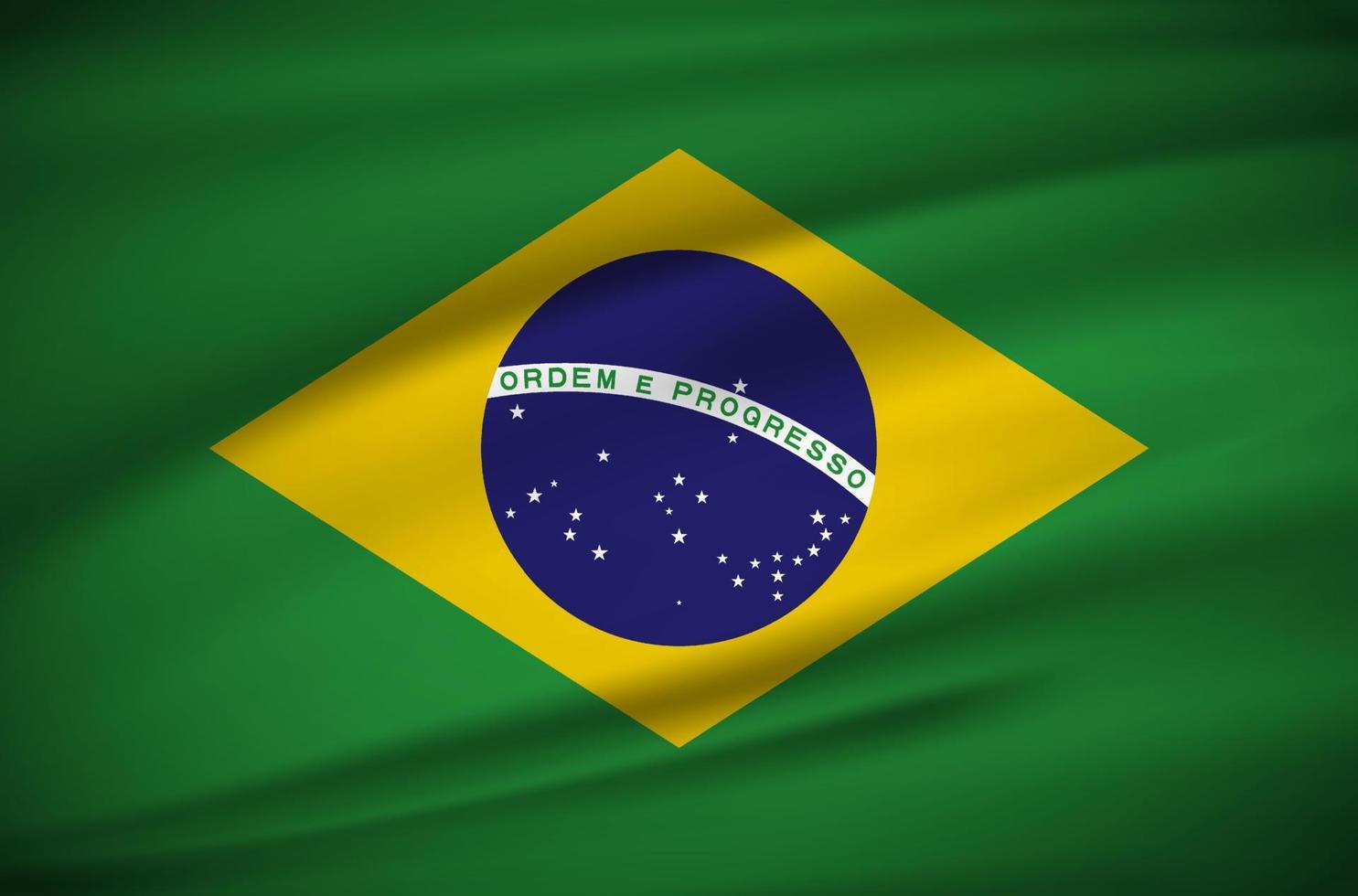 vecteur de fond de drapeau brésilien ondulé réaliste. illustration vectorielle du jour de l'indépendance du brésil.