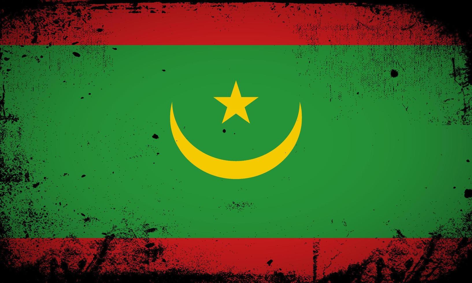 nouveau vecteur abstrait de fond de drapeau mauritanie avec style de trait grunge. illustration vectorielle du jour de l'indépendance de la mauritanie.