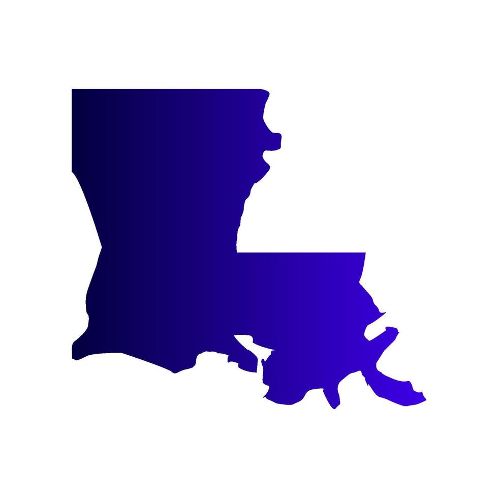 Carte de la Louisiane sur fond blanc vecteur