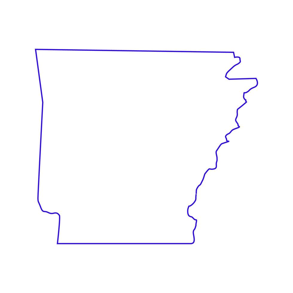 Carte de l'Arkansas sur fond blanc vecteur