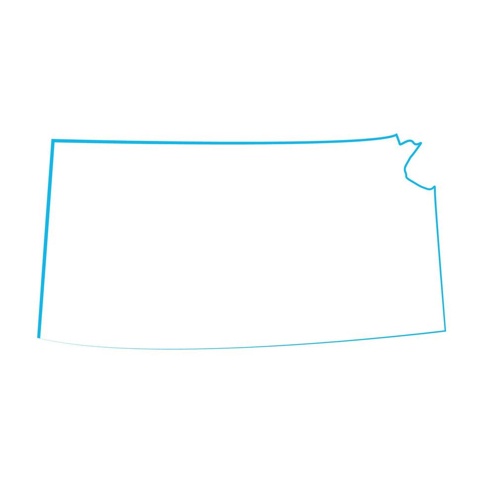 Carte du Kansas sur fond blanc vecteur