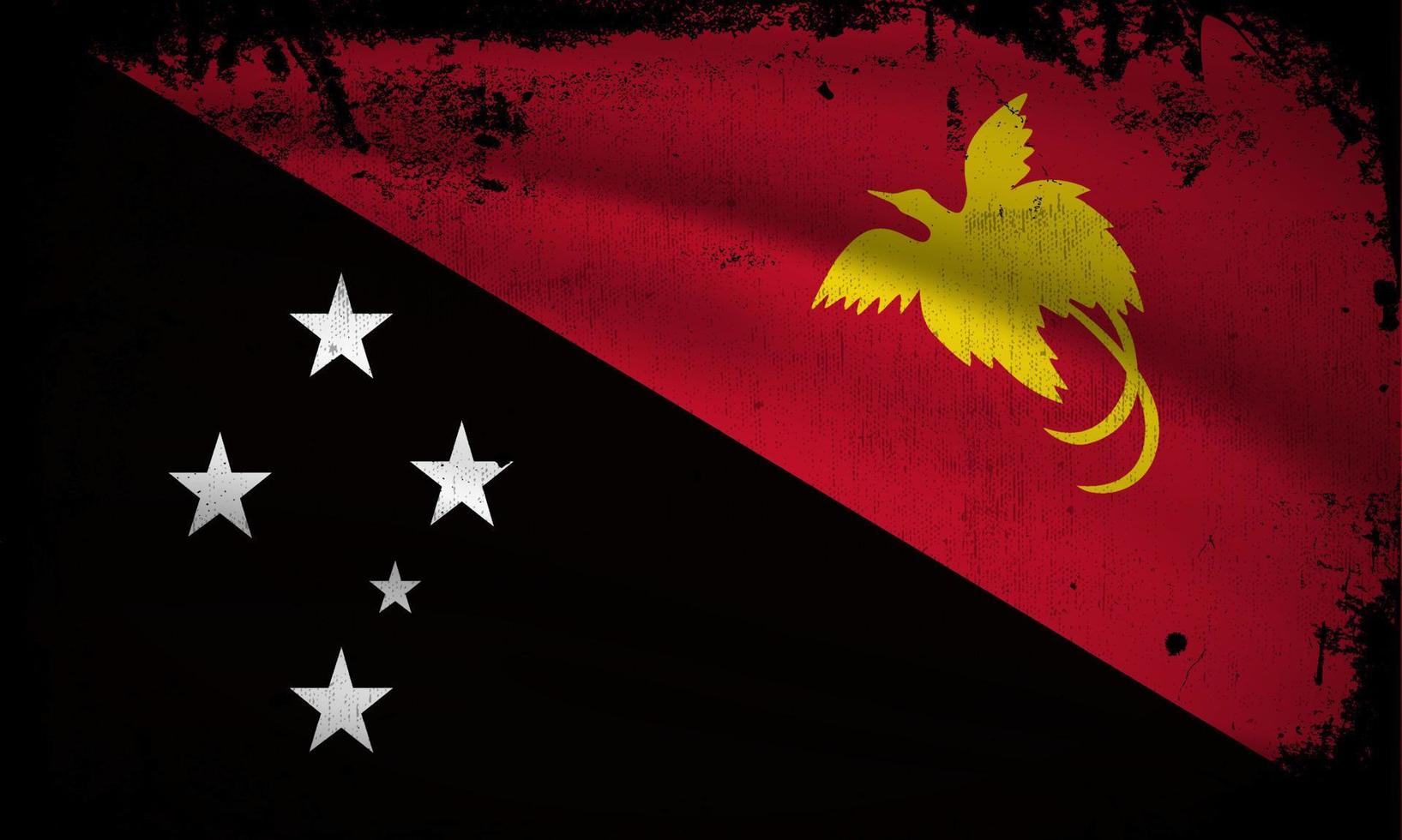 nouveau vecteur abstrait de fond de drapeau papouasie-nouvelle-guinée avec style de trait grunge. illustration vectorielle de la papouasie-nouvelle-guinée jour de l'indépendance.