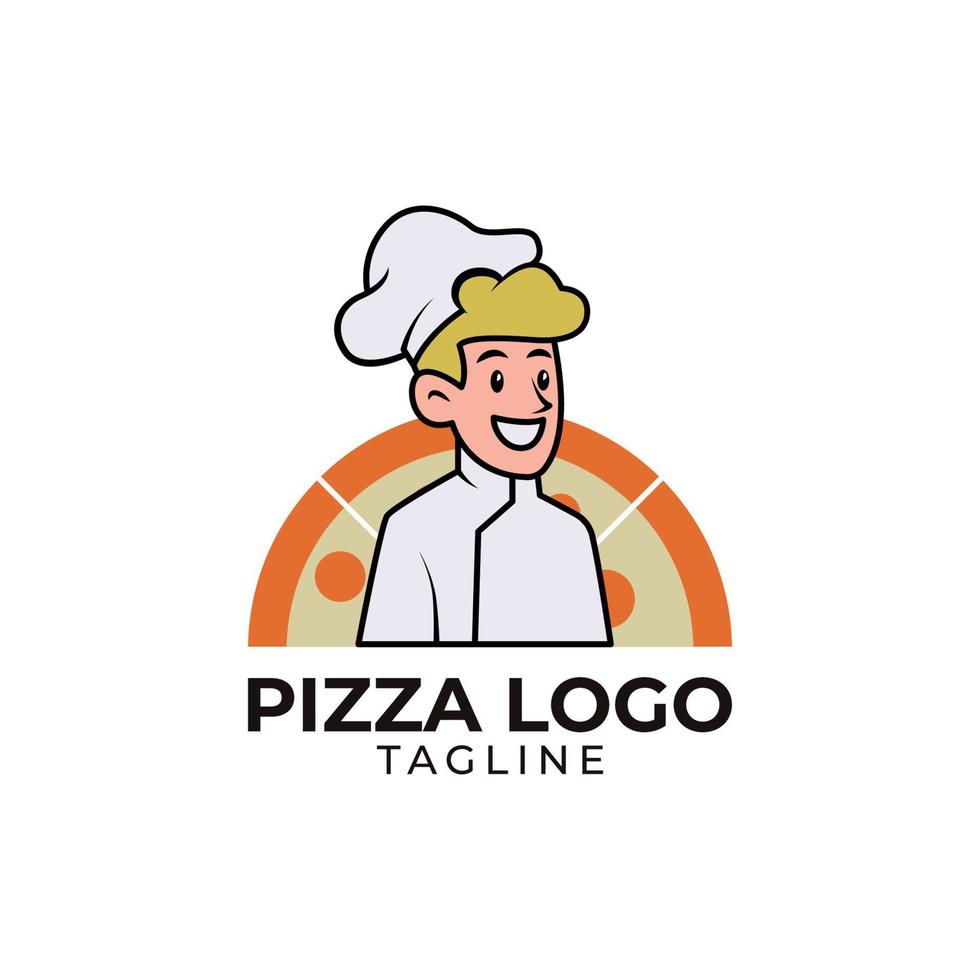 création de logo de pizza vecteur