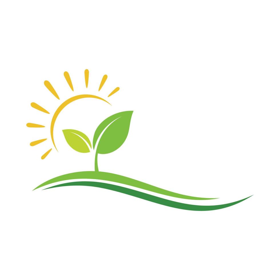 logo de ferme, logo vert, vecteur de logo de paysage