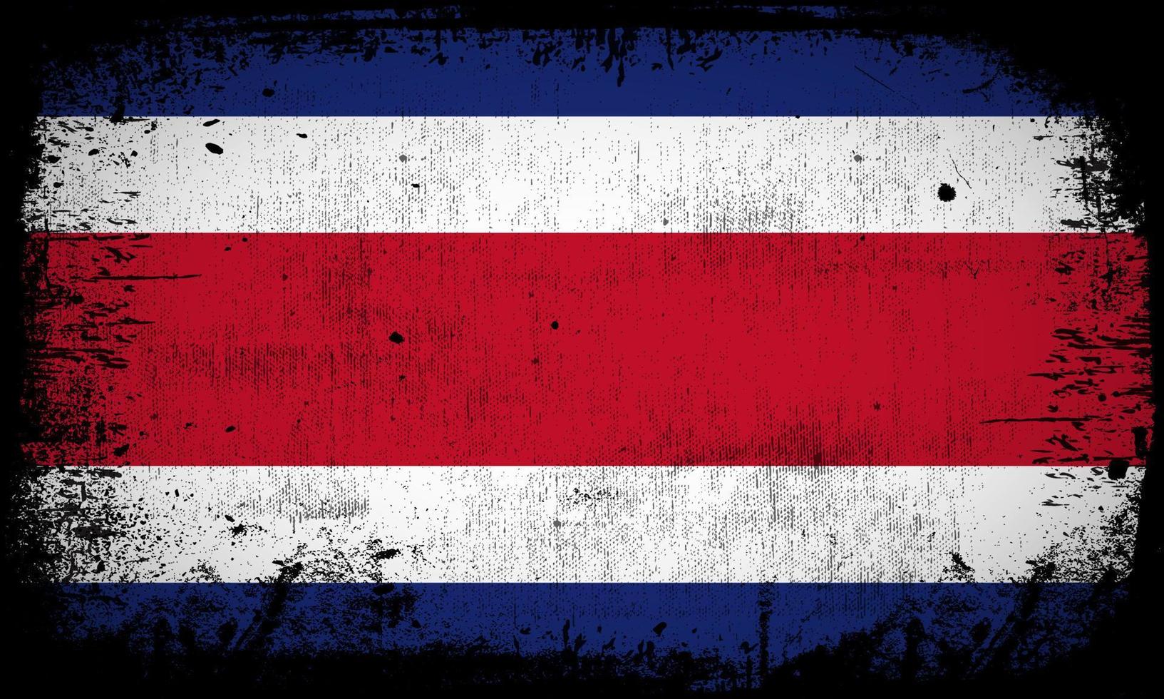 nouveau vecteur abstrait de fond de drapeau costa rica avec style de trait grunge. illustration vectorielle de la fête de l'indépendance du costa rica.