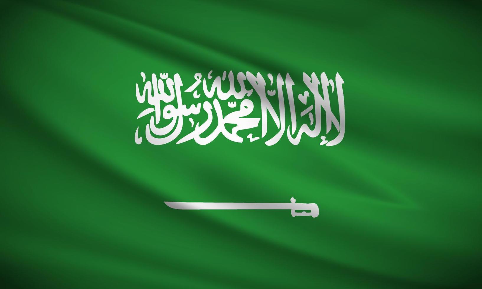 drapeau ondulé réaliste du vecteur de fond de l'arabie saoudite. vecteur de drapeau ondulé arabie saoudite