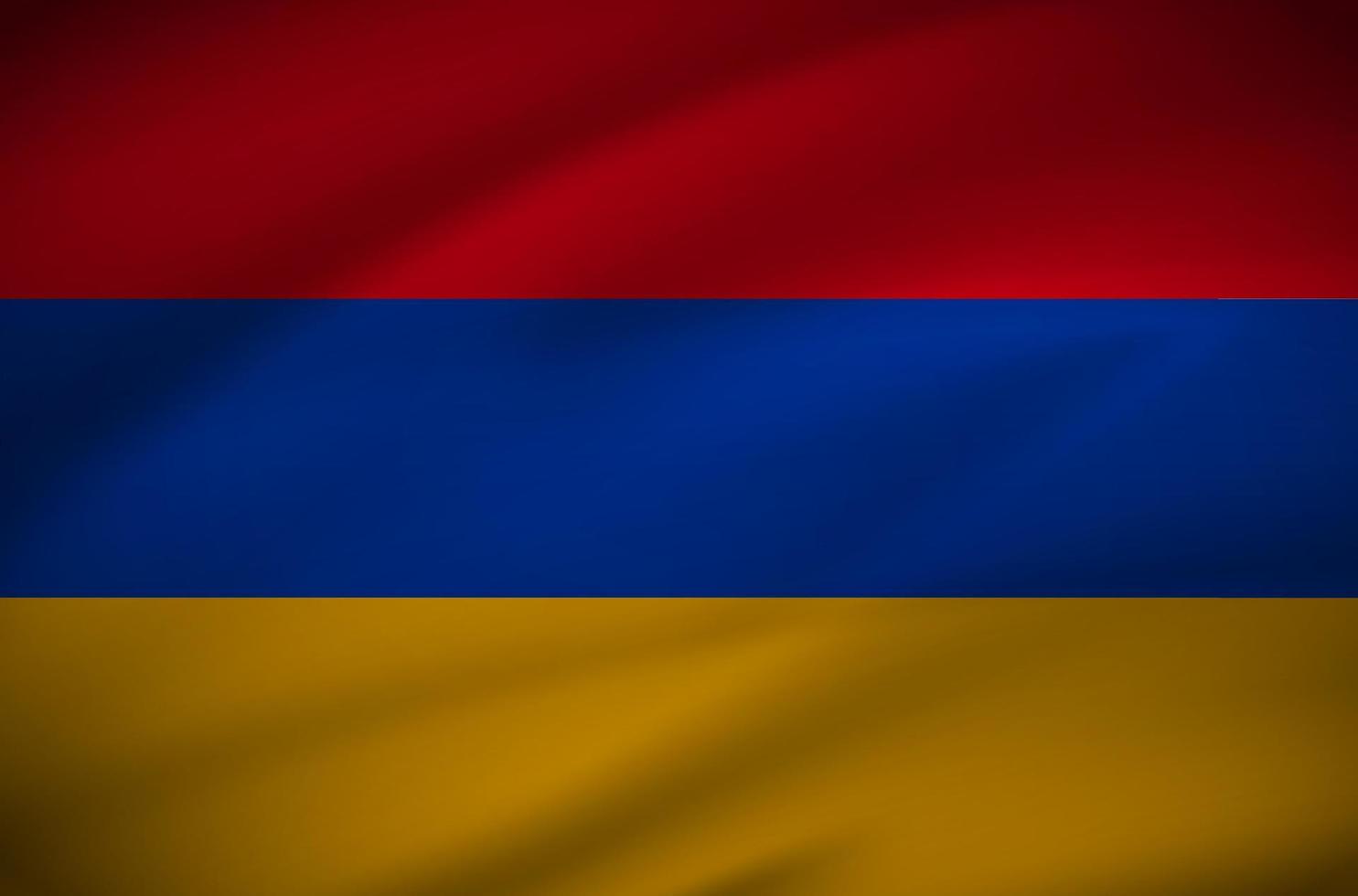 vecteur de fond de drapeau arménie ondulé réaliste. illustration vectorielle du jour de l'indépendance de l'arménie.