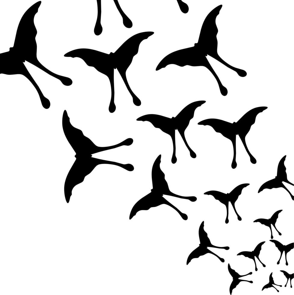 groupe de papillons noirs. conception de silhouette de papillon. isolé sur fond blanc. illustration vectorielle vecteur