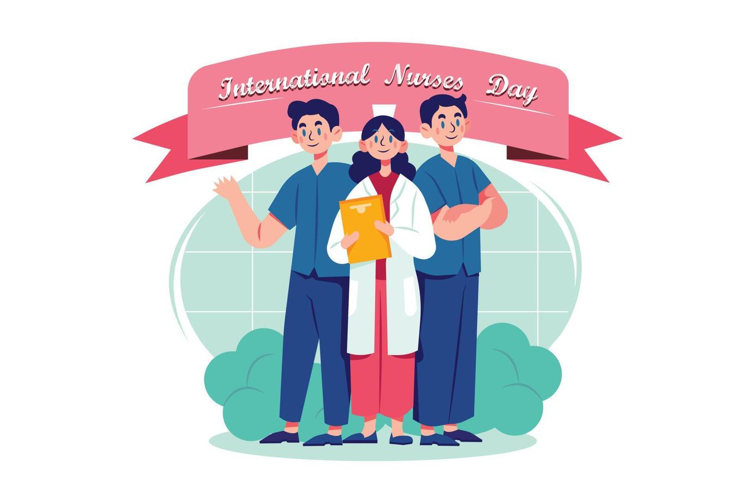 illustrations de la journée internationale des infirmières vecteur