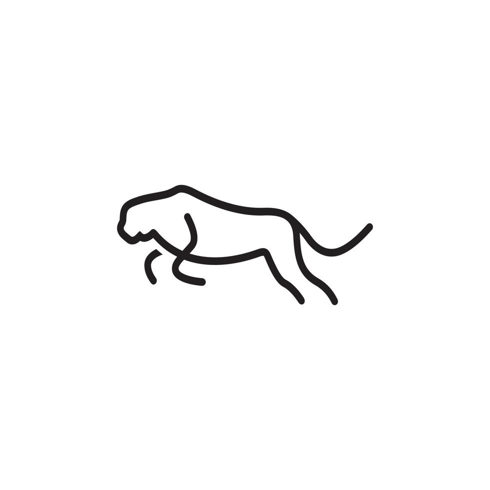 création de logo vectoriel de contour de guépard sur fond blanc.