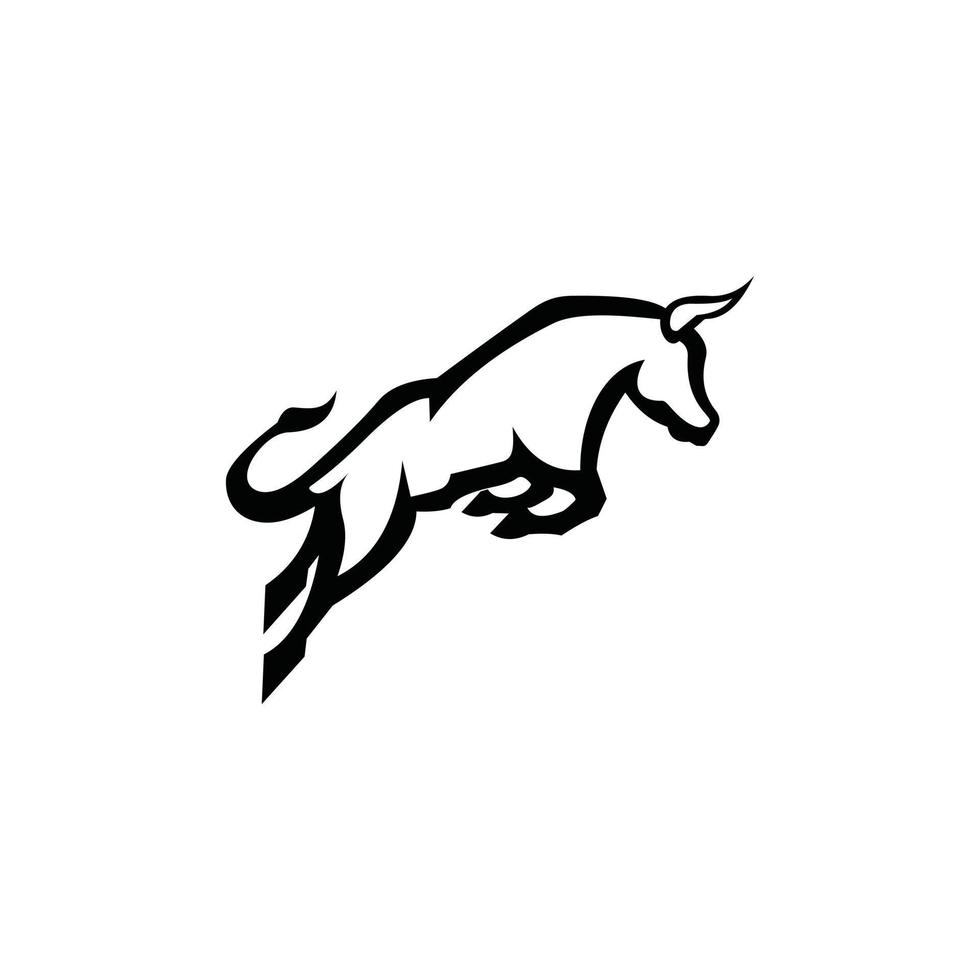 concept de conception de logo vectoriel de cheval de saut.