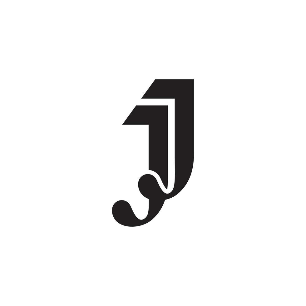 jj ou j vecteur de conception de logo de lettre initiale.