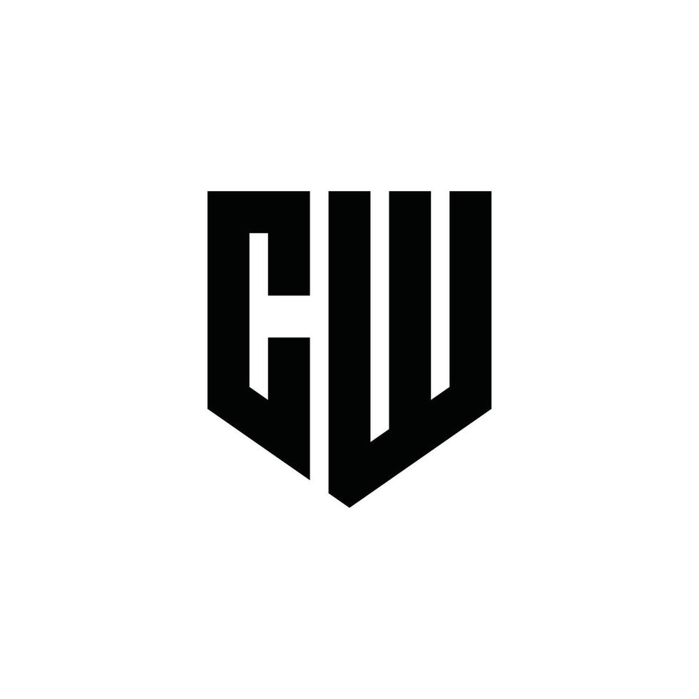 cw ou wc vecteur de conception de logo de lettre initiale