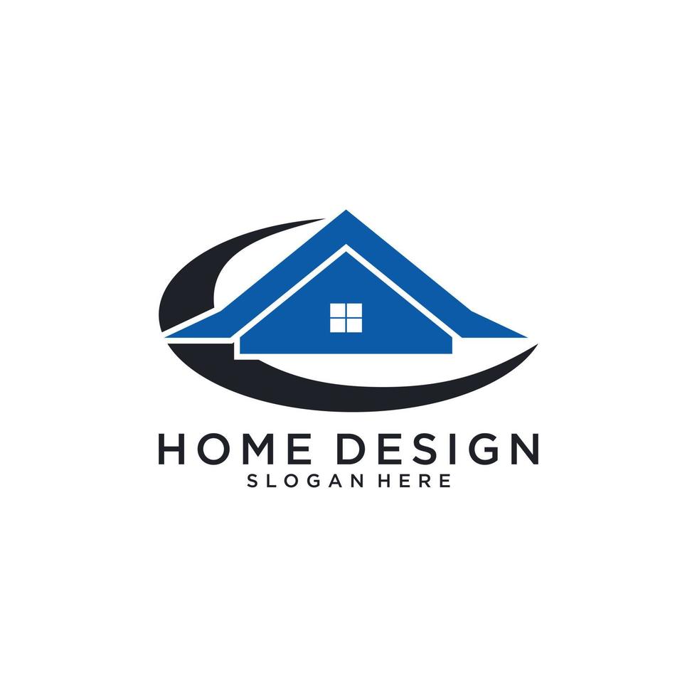 concept de conception de maison vecteur logo immobilier.