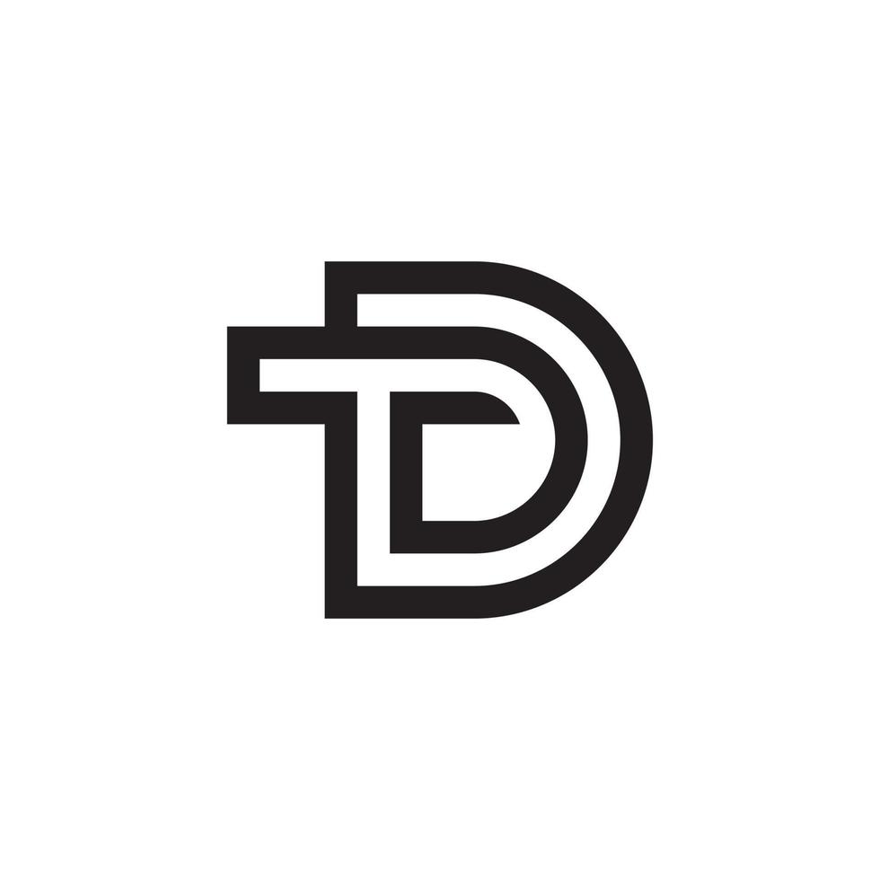 vecteur de conception de logo de lettre initiale td ou dt