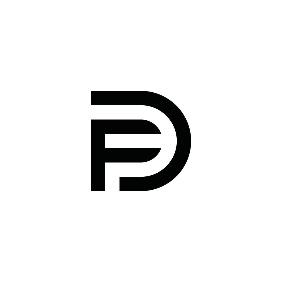 fd ou df vecteur de conception de logo de lettre initiale.