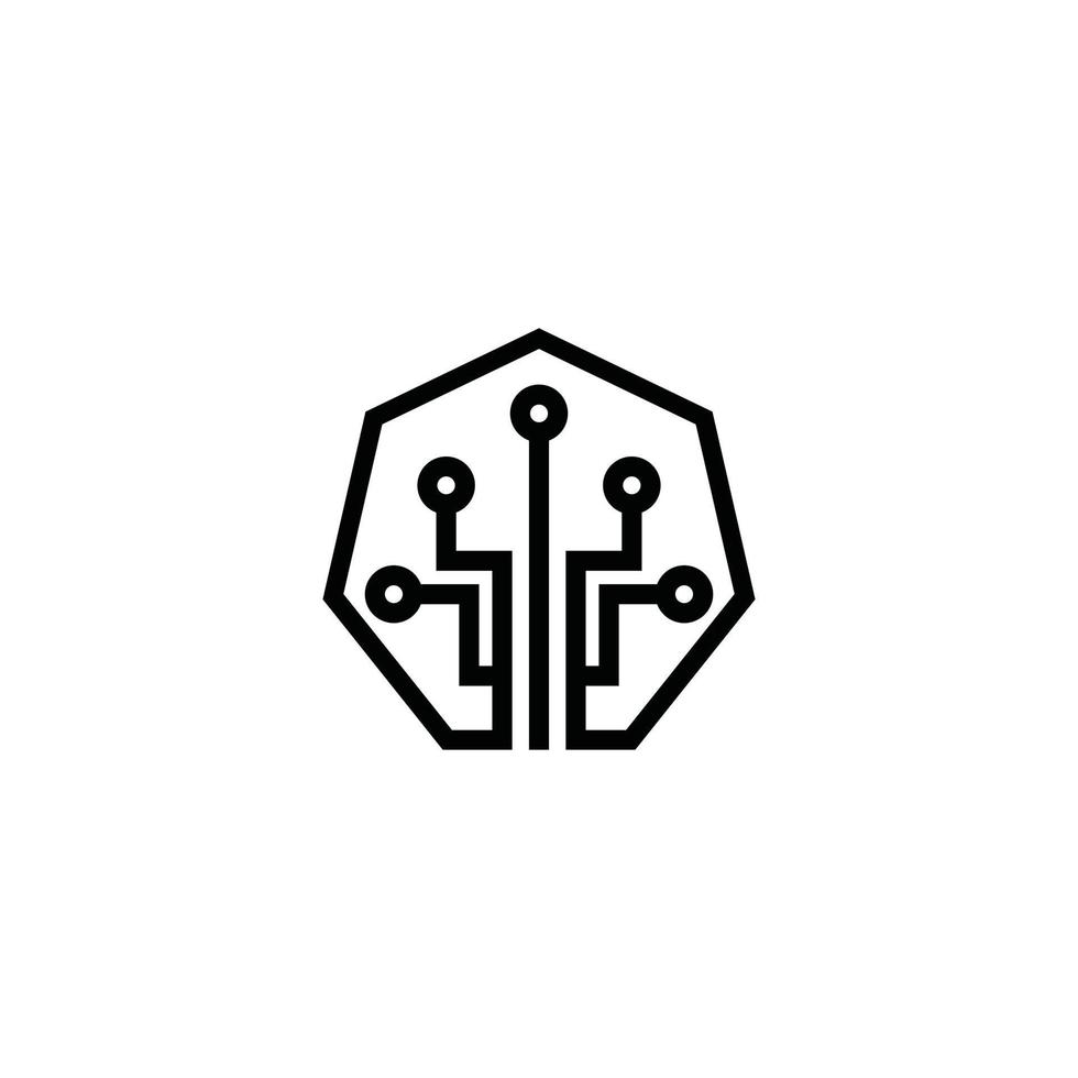 création de logo d'icône de vecteur de technologie. circuit imprimé