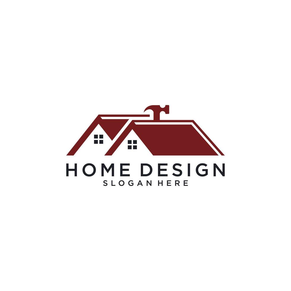 concept de conception de maison vecteur logo immobilier.