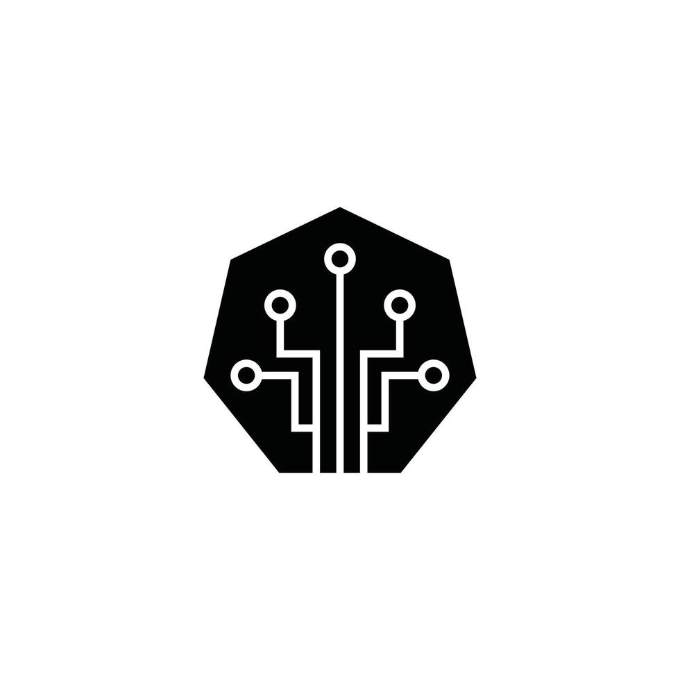 création de logo d'icône de vecteur de technologie. circuit imprimé